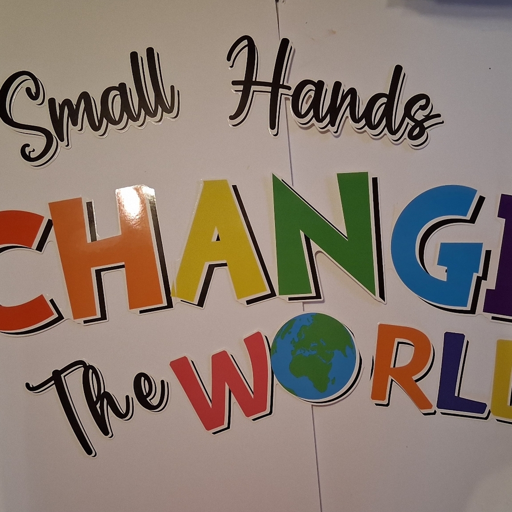 Bulletin Board Decor Small Hands Change The World - Picture 10 of 10